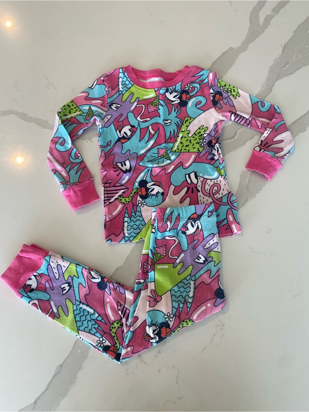Disney x Spotted Zebra girls' Minnie Mouse cotton snug fit Pajama Set